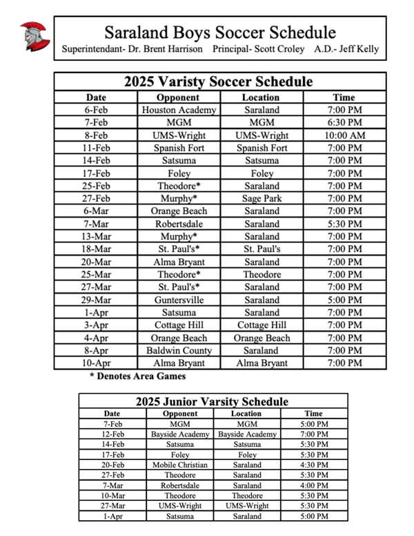 2025 Schedule
